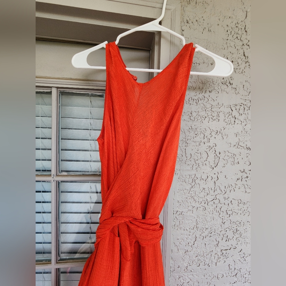 Lush Elegant Red Jumpsuit With Tie Back Sleeveless. EUC - Picture 3 of 10